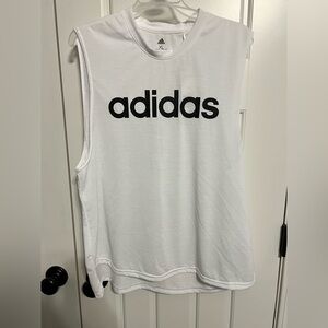 Adidas White Sleeveless Tank Top